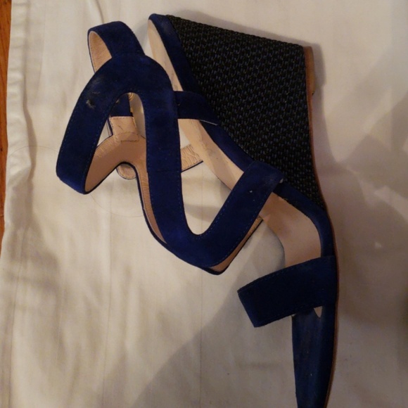 Blue Wedge Sandals - Picture 2 of 5